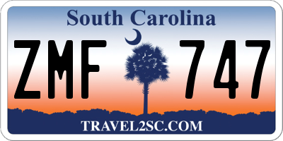 SC license plate ZMF747