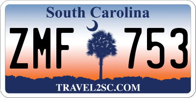 SC license plate ZMF753