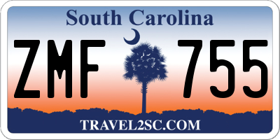 SC license plate ZMF755