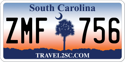 SC license plate ZMF756