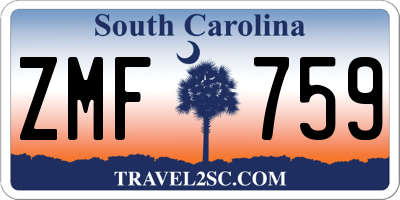 SC license plate ZMF759