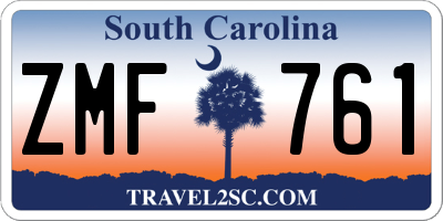 SC license plate ZMF761