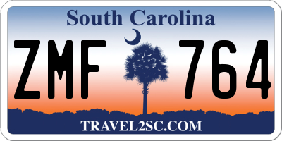 SC license plate ZMF764