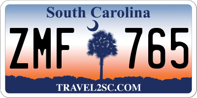 SC license plate ZMF765