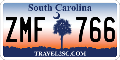 SC license plate ZMF766