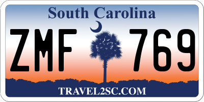 SC license plate ZMF769