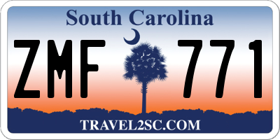 SC license plate ZMF771