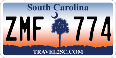 SC license plate ZMF774