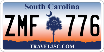 SC license plate ZMF776