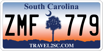 SC license plate ZMF779
