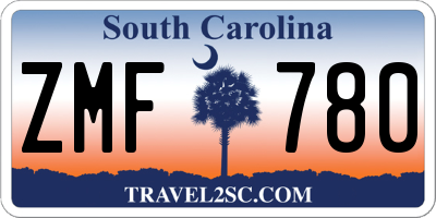 SC license plate ZMF780