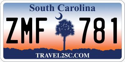 SC license plate ZMF781