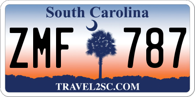 SC license plate ZMF787