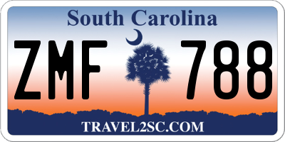 SC license plate ZMF788