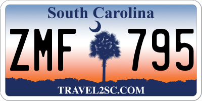 SC license plate ZMF795