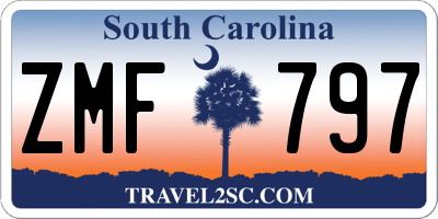 SC license plate ZMF797