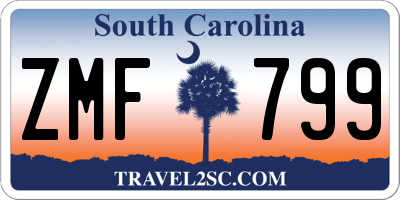 SC license plate ZMF799