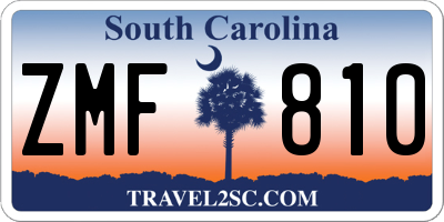 SC license plate ZMF810