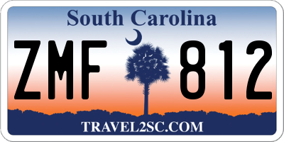 SC license plate ZMF812