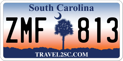 SC license plate ZMF813
