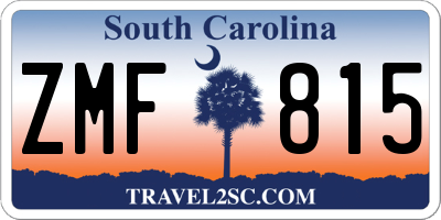 SC license plate ZMF815
