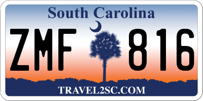 SC license plate ZMF816