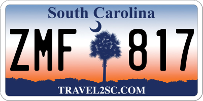 SC license plate ZMF817