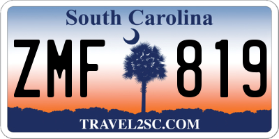 SC license plate ZMF819