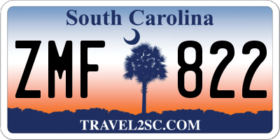 SC license plate ZMF822