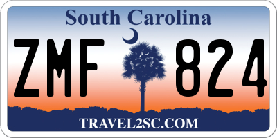 SC license plate ZMF824