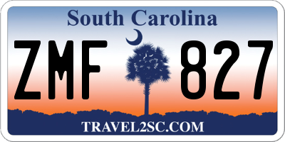 SC license plate ZMF827