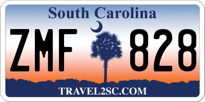 SC license plate ZMF828