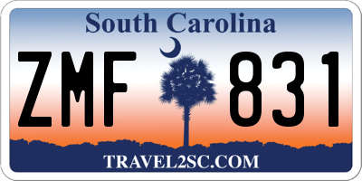 SC license plate ZMF831