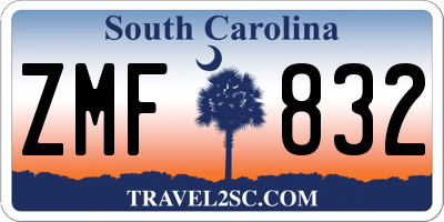 SC license plate ZMF832