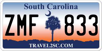 SC license plate ZMF833