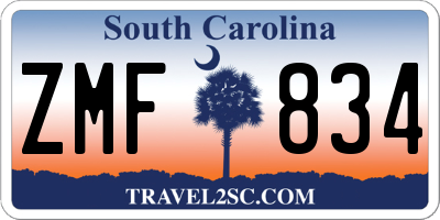 SC license plate ZMF834