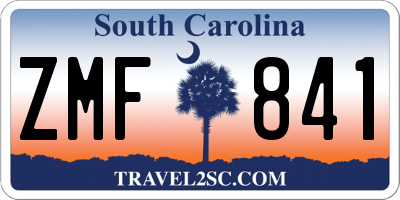 SC license plate ZMF841