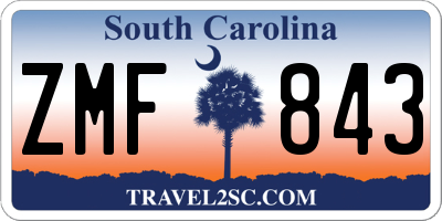 SC license plate ZMF843