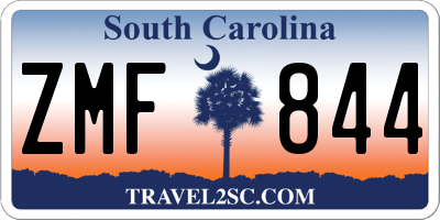 SC license plate ZMF844