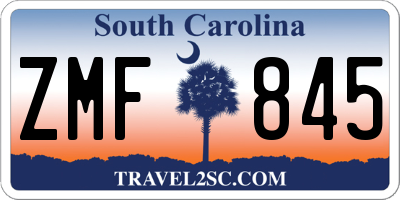 SC license plate ZMF845