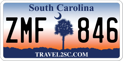 SC license plate ZMF846
