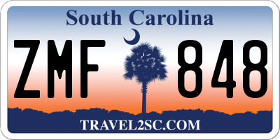 SC license plate ZMF848