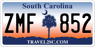 SC license plate ZMF852