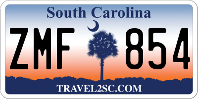 SC license plate ZMF854