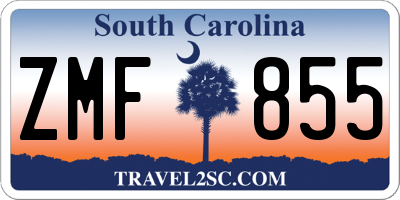 SC license plate ZMF855
