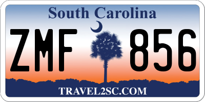 SC license plate ZMF856