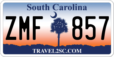 SC license plate ZMF857