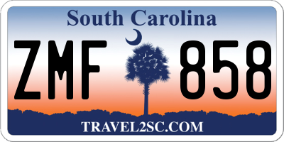 SC license plate ZMF858