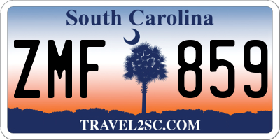 SC license plate ZMF859