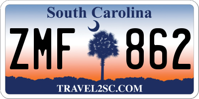 SC license plate ZMF862
